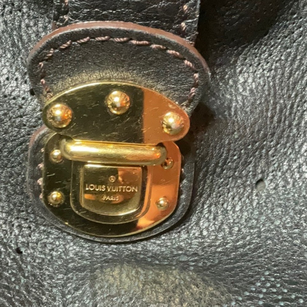 AUTHENTIC LV Mahina Black Leather Handbag - Picture 6 of 12